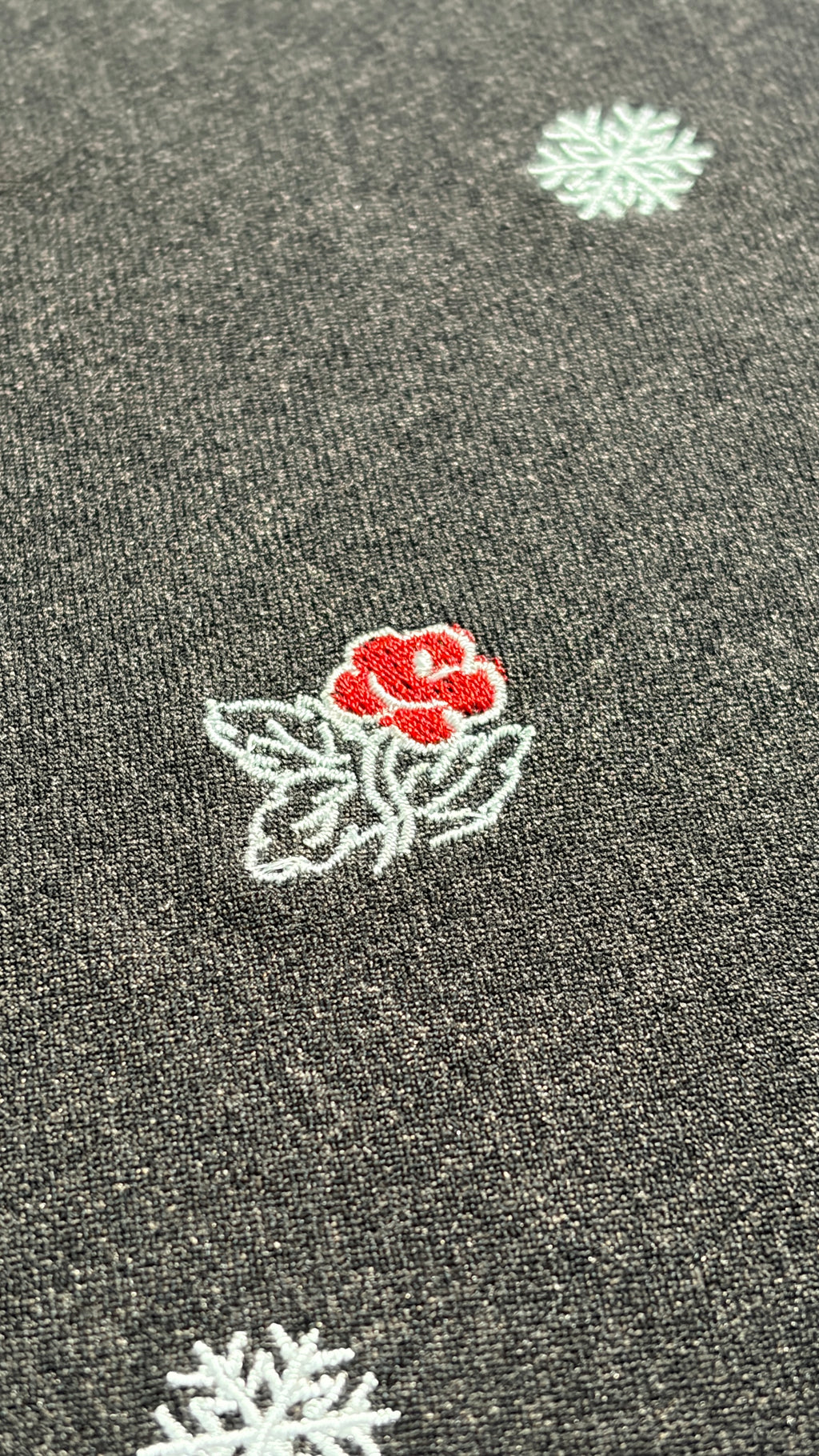 -Noël Bloom-ノエルに咲く刺繍巾着バッグ 【グレー】