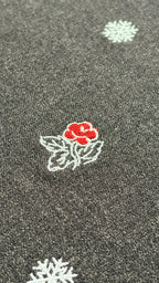 -Noël Bloom-ノエルに咲く刺繍巾着バッグ 【グレー】