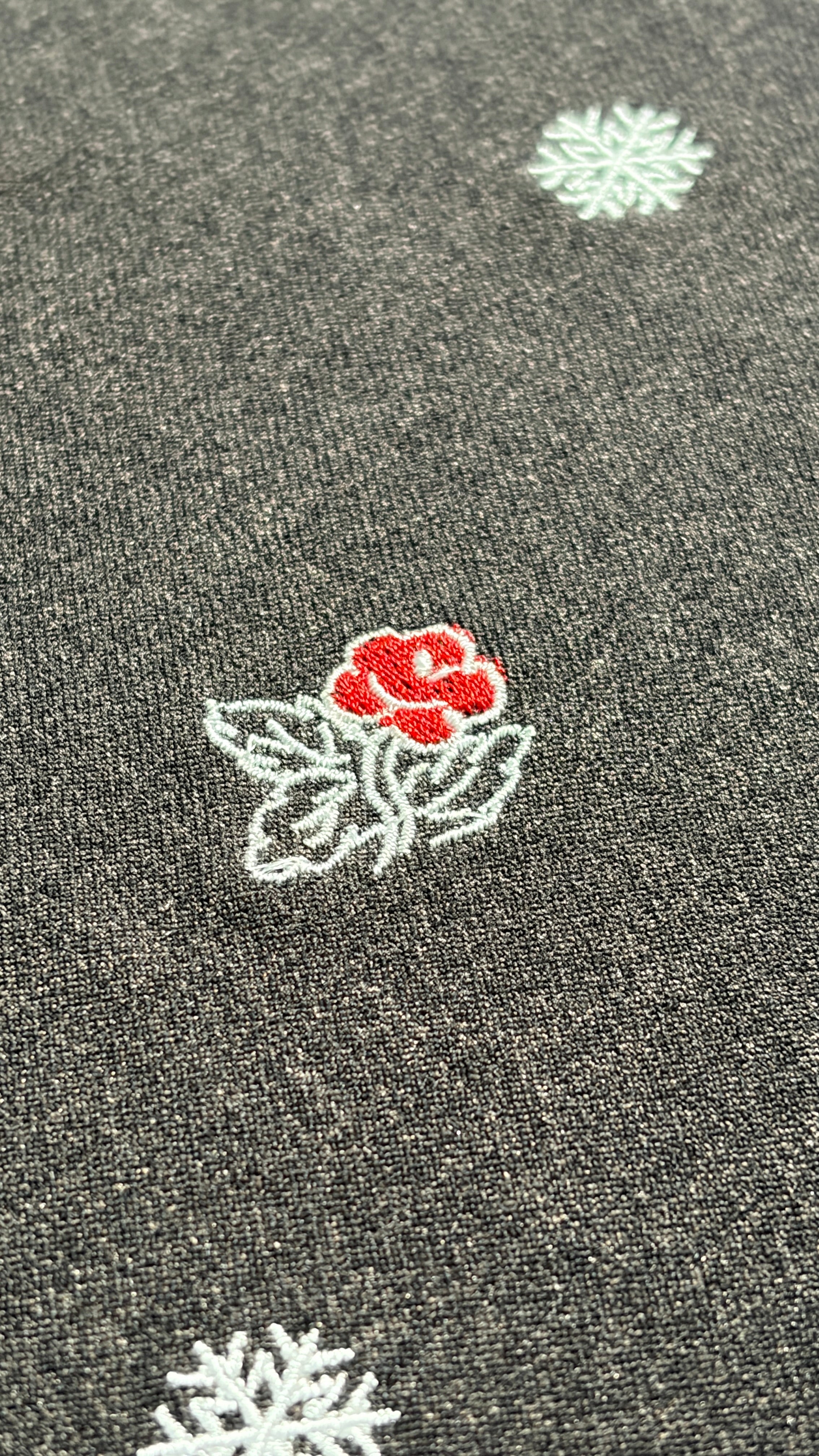 -Noël Bloom-ノエルに咲く刺繍巾着バッグ 【グレー】