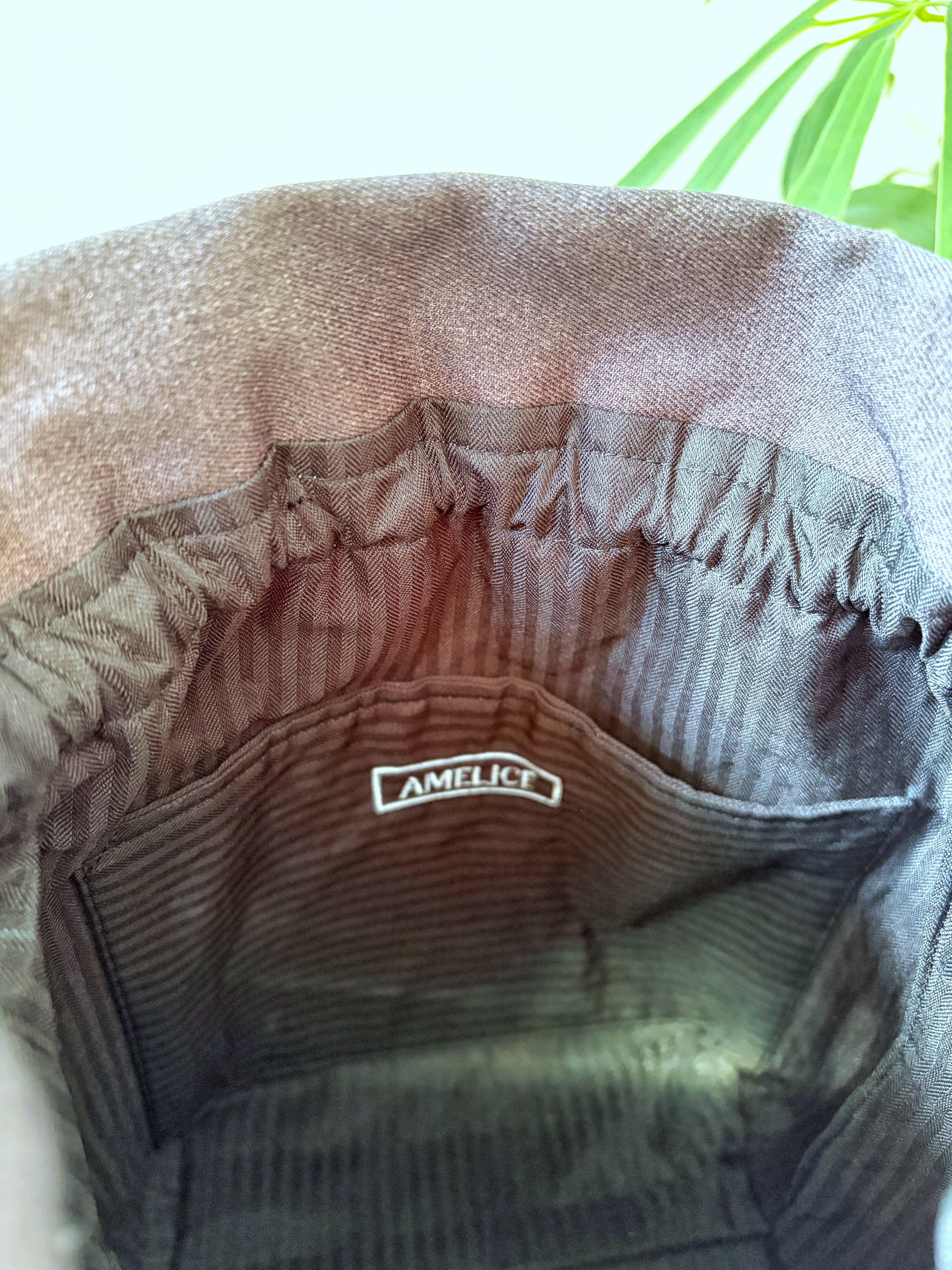 -Noël Bloom-ノエルに咲く刺繍巾着バッグ 【グレー】