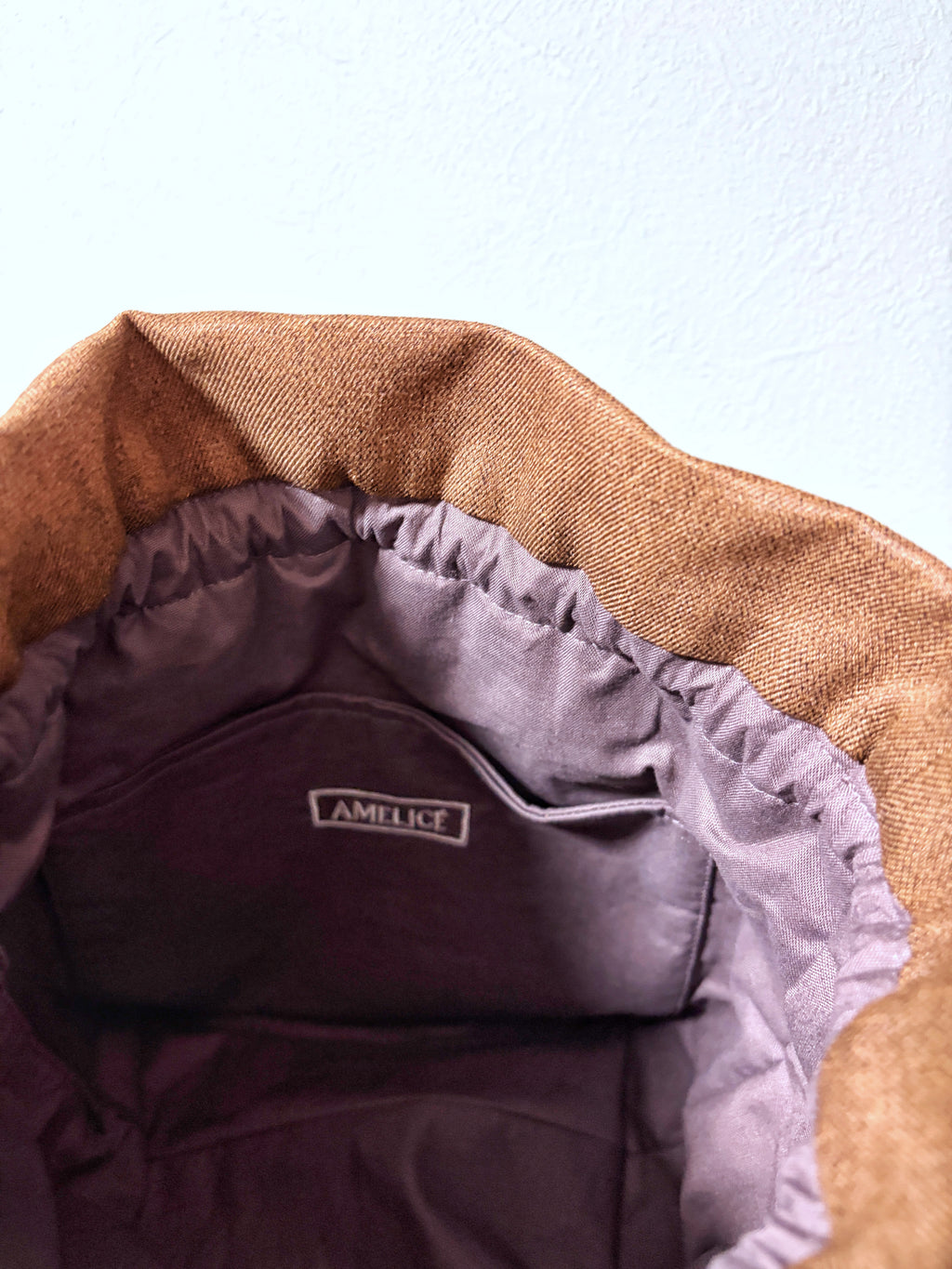 -Noël Bloom-ノエルに咲く刺繍巾着バッグ 【ブラウン】