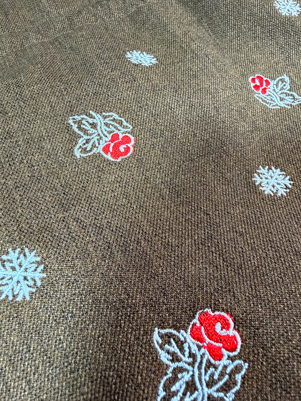 -Noël Bloom-ノエルに咲く刺繍巾着バッグ 【ブラウン】