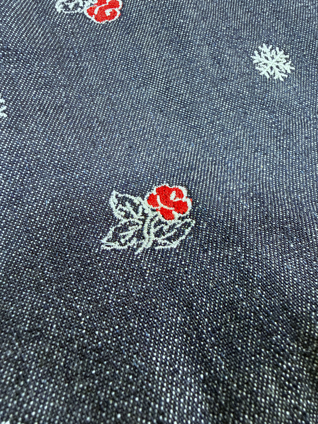 -Noël Bloom-ノエルに咲く刺繍巾着バッグ 【デニムブルー】