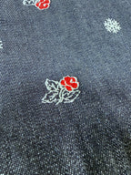 -Noël Bloom-ノエルに咲く刺繍巾着バッグ 【デニムブルー】