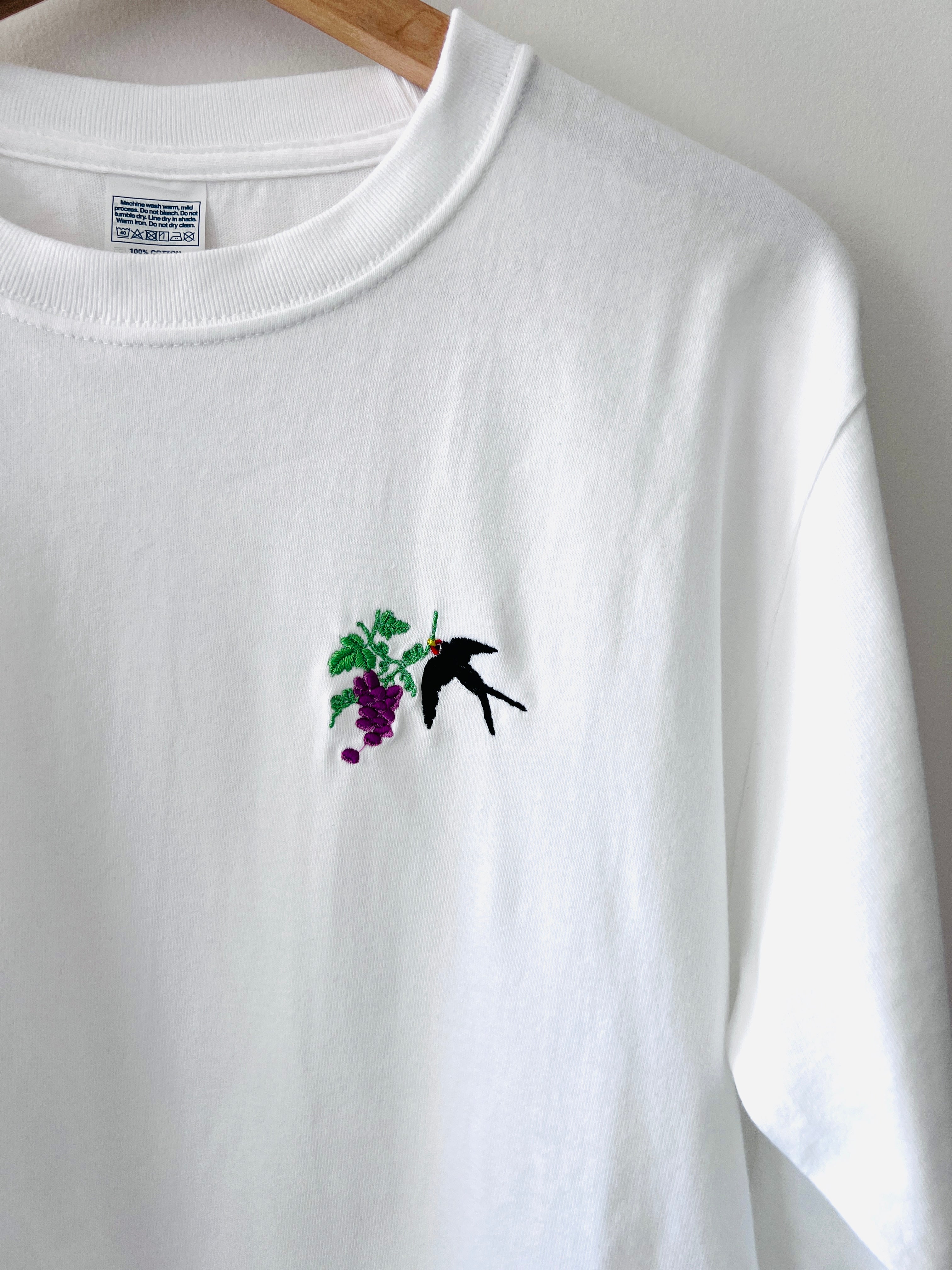 【つばめと葡萄】長袖Tシャツ