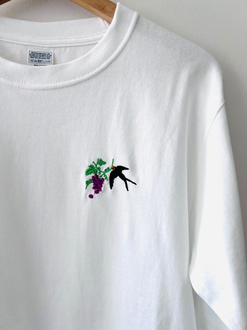 【つばめと葡萄】長袖Tシャツ