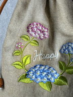 しあわせを運ぶ紫陽花刺繍バッグ