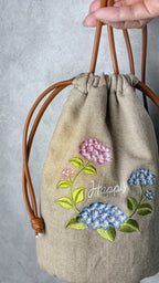 しあわせを運ぶ紫陽花刺繍バッグ