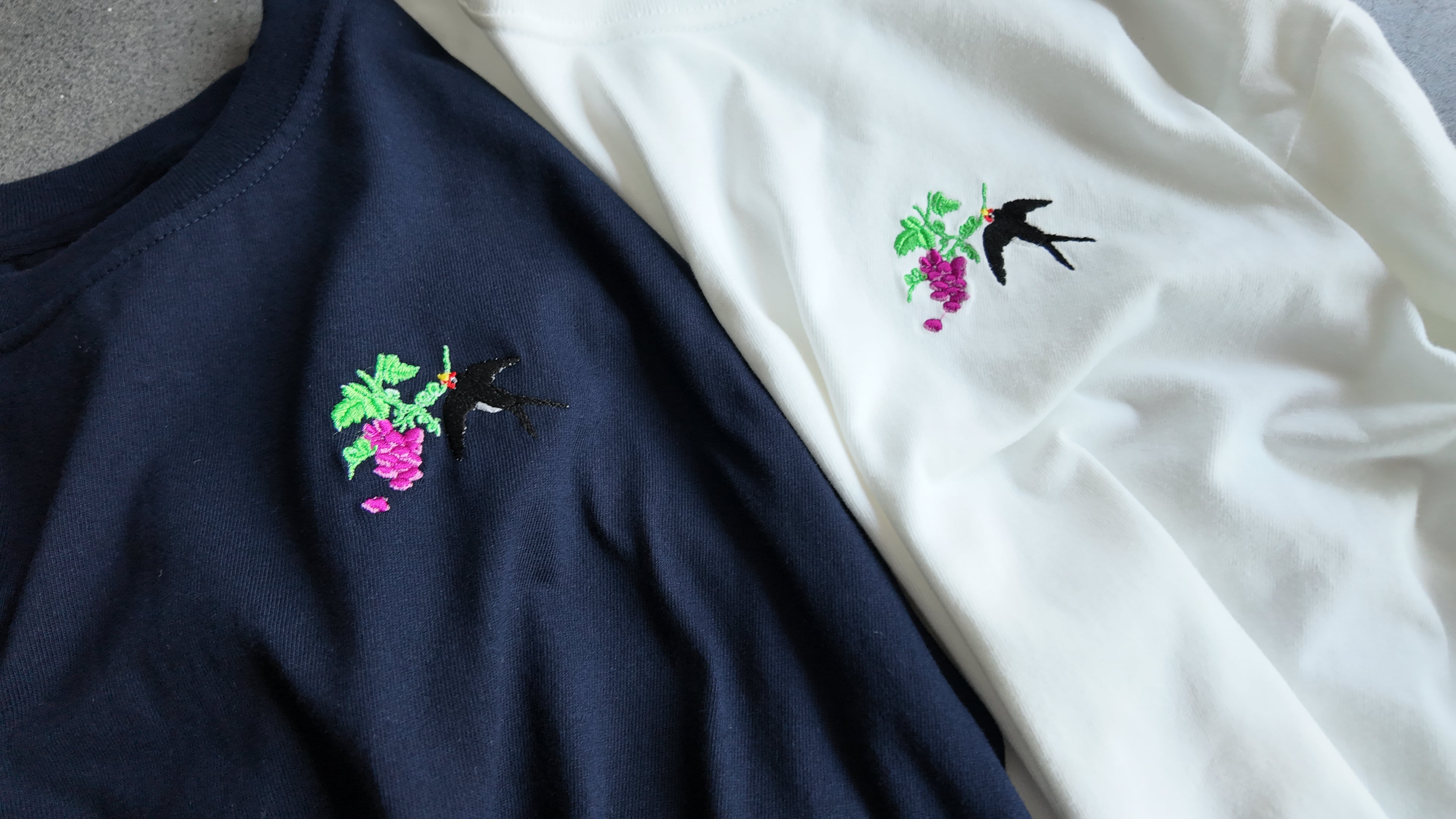 【つばめと葡萄】長袖Tシャツ