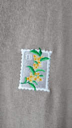 【金木犀の切手刺繍】