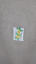 【金木犀の切手刺繍】